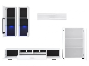 Set Living Alaska, 285x30x190cm, Alb Lucios - Img 7