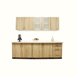 Bucatarie MINA, Blat termorezistent, Alb/Sonoma, 200x60.1x200 cm