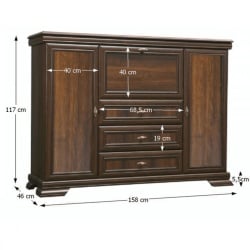 Comoda Bar Kora, 2 Usi 3 Sertare, KK6 P, Nuc