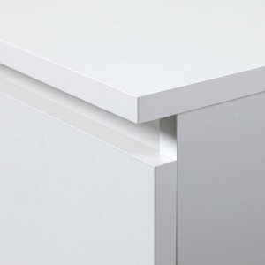 Comoda cu 6 sertare, PAL laminat, 138x40x77 cm, alb mat - Img 4
