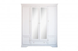 Dormitor Kleo cu Dulap 4 Usi MDF Alb
