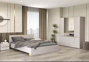 Dormitor Leo, Casmir, Dulap + PAT 160x200 + 2 Noptiere