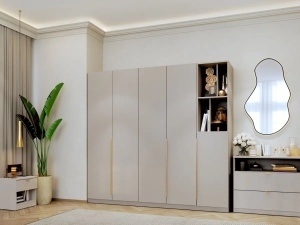 Dressing modular LIV Casmir SOFT CLOSE, 5 Usi, cu 2 Biblioteci, 205 CM - Img 9