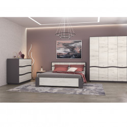 Dulap Geneva 4 Usi, 157 X 50 X 207 CM, Gri Grafit