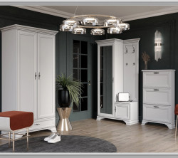 Dulap Idento, 2 Usi si 1 Sertar, H 210 CM, MDF Alb Alpin