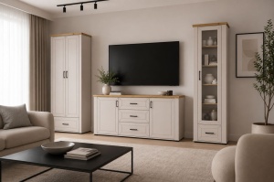 LIVING MALAGA VARIANTA 2, MDF CASMIR, 302 CM
