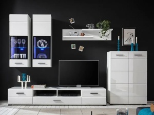 Set Living Alaska, 285x30x190cm, Alb Lucios - Img 4