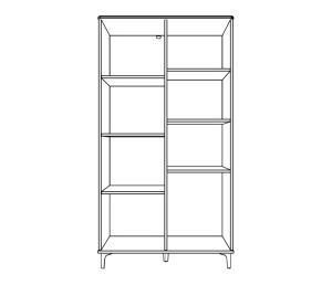 Vitrina Mica Loran, MDF Vopsit alb, Cu riflaje - Img 3