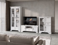 Comoda BAR IDENTO, 1 Usa Sticla ,1 Sertar, 1 Bar, Alb Alpin