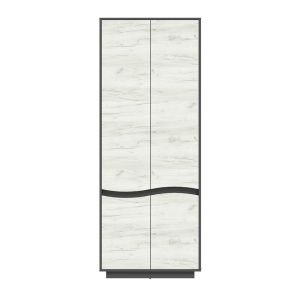 Dulap Geneva 2 Usi, 80 X 50 x 207 CM, Gri +Stejar Craft Alb