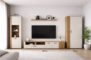 LIVING CU RIFLAJE, LINEA, CASMIR, CU DULAP - Img 2