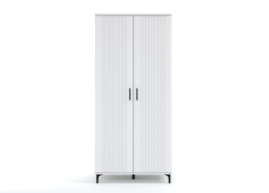 LIVING CU RIFLAJE, LORAN, MDF VOPSIT ALB, SOFT CLOSE, CU 2 VITRINE, 316 CM - Img 12