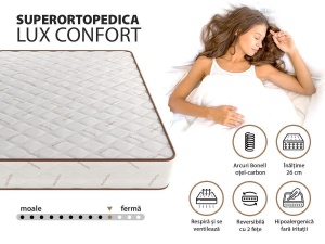 Saltea 160X200 CM Hipoalergenică Conforto, Superortopedică Lux, 26 cm, Spumă, Arcuri Bonell, Fermitate Medie - Img 4