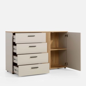 Comoda cu Riflaj LINEA, 1 Usa 4 Sertare, Casmir - Img 4