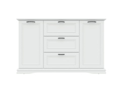 Comoda Valencia, 2 Usi 3 Sertare, MDF Vopsit Alb