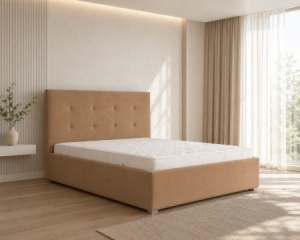DORMITOR ROYAL, DRESSING 150 CM, PAT TAPITAT SOFIA BEJ, 2 NOPTIERE ALBE - Img 6