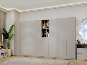 Dressing modular LIV Casmir SOFT CLOSE, 5 Usi, cu 2 Biblioteci, 205 CM - Img 13