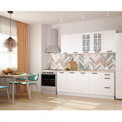 Bucatarie Scandi, 200 cm, Alb Mat