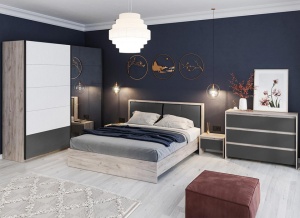 Comoda 3 Sertare Indigo, Gri Antracit - Img 3