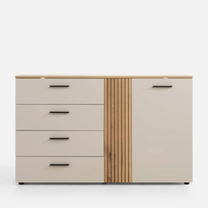 Comoda cu Riflaj LINEA, 1 Usa 4 Sertare, Casmir