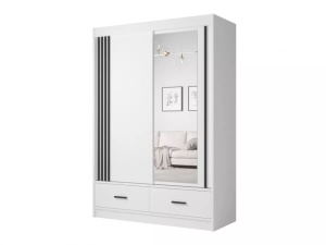 Dulap NORDIC CA24-150, alb cu 2 usi si 2 sertare, 150x60x215 cm