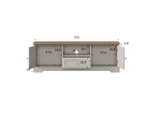 Living Alvera Casmir, cu Dulap si Vitrina, 333 CM - Img 7