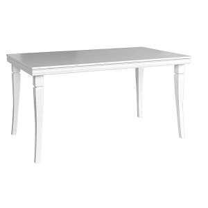 Masa living extensibila KORA ST, Pal melaminat, 8 persoane, 160-203x90x82 cm, ALB ANTICHIZAT