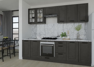 Bucatarie GRI Scandi, 260 CM, MDF STEJAR GRAFIT