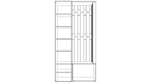 Cuier cu Oglinda Loft, cu Riflaj, Stejar Artizan/Negru - Img 3
