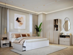 Dressing modular LIV Casmir SOFT CLOSE, 5 Usi, cu 2 Biblioteci, 205 CM - Img 7