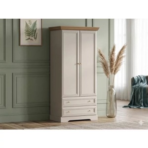 Living Alvera 3 piese, 305 x 48 x 193 cm, cashmere MDF si PAL, dulap, vitrina si comoda 127 cm - Img 2