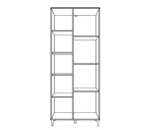 LIVING CU RIFLAJE, LORAN, MDF VOPSIT ALB, SOFT CLOSE, CU 2 VITRINE, 316 CM - Img 3