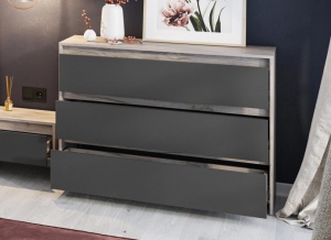 Comoda 3 Sertare Indigo, Gri Antracit - Img 2