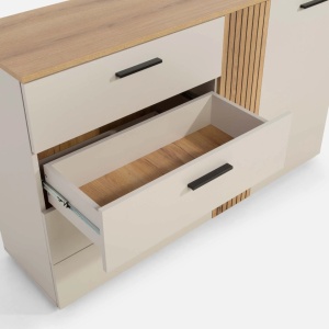 Comoda cu Riflaj LINEA, 1 Usa 4 Sertare, Casmir - Img 5