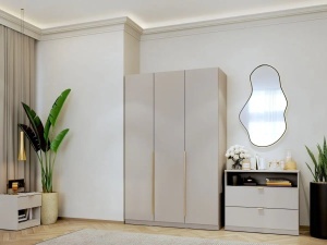 Dressing modular LIV Casmir SOFT CLOSE, 5 Usi, cu 2 Biblioteci, 205 CM - Img 4