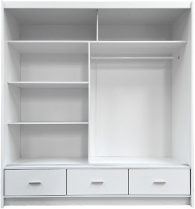 Dulap NORDIC CA31-200, casmir , PAL, cu 2 usi si 3 sertare, 200x60x215 cm - Img 2