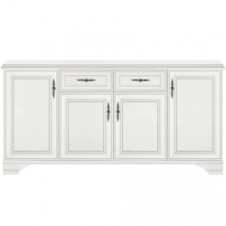 Living Idento Varianta 5, format din comoda 4 Usi 2 Sertare si Vitrina 2 Usi 1 Sertar, H 210 CM, MDF ALB ALPIN