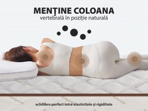 Saltea 160X200 CM Hipoalergenică Conforto, Superortopedică Lux, 26 cm, Spumă, Arcuri Bonell, Fermitate Medie - Img 2