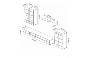 Set Living Alaska, 285x30x190cm, Alb Lucios - Img 9