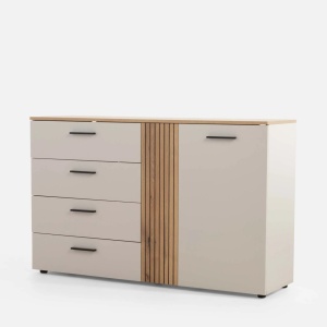 Comoda cu Riflaj LINEA, 1 Usa 4 Sertare, Casmir - Img 2