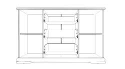 Comoda Valencia, 2 Usi 3 Sertare, MDF Vopsit Alb