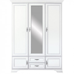 Dormitor Idento Varianta 1, Dulap 5 Usi si 2 Sertare, MDF Alb Alpin