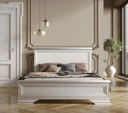Dormitor Idento Varianta 1, Dulap 5 Usi si 2 Sertare, MDF Alb Alpin
