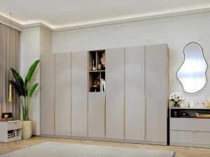 Dressing modular LIV Casmir SOFT CLOSE, 5 Usi, cu 2 Biblioteci, 205 CM - Img 11