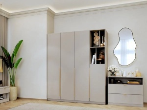 Dressing modular LIV Casmir SOFT CLOSE, 5 Usi cu biblioteca, 205 CM - Img 8