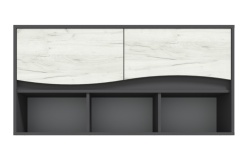 Set de living „Geneva” cu 2 dulapuri GRI STEJAR CRAFT ALB