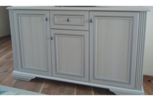 Comoda Bufet Jazz 3 Usi 1 Sertar Pin Argintiu - Img 2