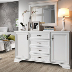 Comoda Idento 2 Usi 4 Sertare, MDF Alb Alpin