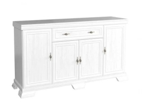 LIVING KORA CU COMODA BUFET, ALB ANTICHIZAT, 314 CM - Img 4