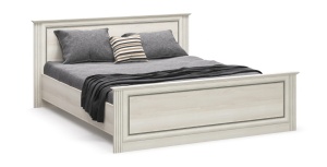 Mobila dormitor WHITE NEW, pat 160 x 200 cm, dulap, comoda, 2 noptiere, Pin Argintiu - Img 3